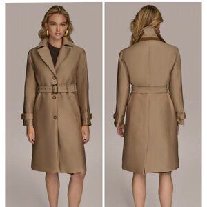 DKNY Khaki Belted Trench Coat Size Medium